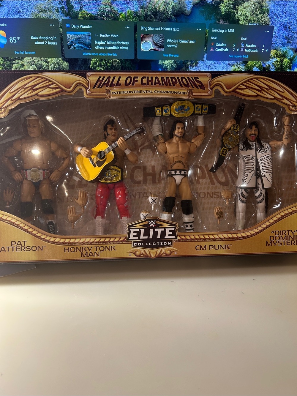 WWE Elite Collection Hall of Champions Figures in Gold and White Packaging
